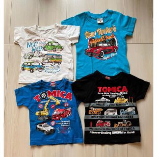 Tシャツ 男の子　トミカ　車　809095 ブルー青ブラック黒白ホワイ４点セット(Ｔシャツ)