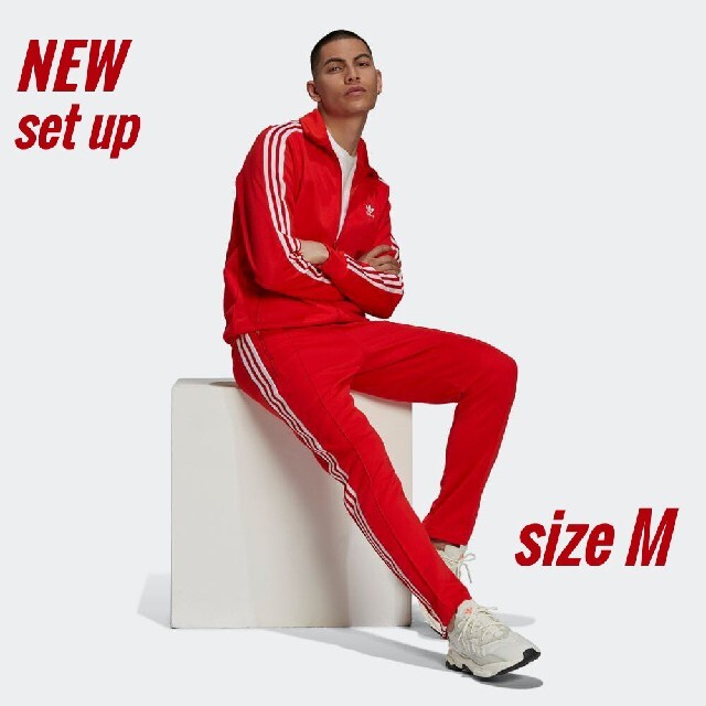 新品 M adidas originals  ジャージ 上下 赤