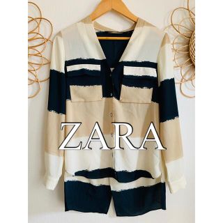 ザラ(ZARA)の美品　ZARA ザラ　マルチボーダー　シャツ　ブラウス　トップス　人気　完売(シャツ/ブラウス(長袖/七分))