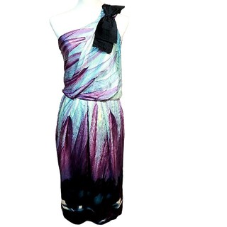 マックスマーラ(Max Mara)の美品 マックスマーラ シルク ワンピース ドレス 大きいサイズ 42(ひざ丈ワンピース)