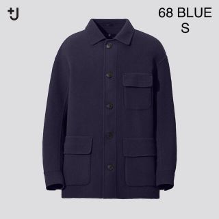 ユニクロ(UNIQLO)の【希少・美品】+J ダブルフェイスオーバーサイズワークジャケット BLUE S(カバーオール)