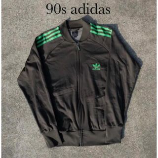 アディダス(adidas)の90s 90年代　adidasワンポイント刺繍トレフォイル緑トラックジャケットL(ジャージ)