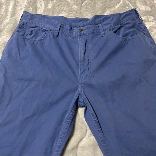 ポロラルフローレン(POLO RALPH LAUREN)の大きいサイズ美品POLOラルフローレン デニム風ブルーコットンパンツ40インチ(デニム/ジーンズ)