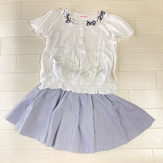 mezzo piano(メゾピアノ)のメゾピアノ　トップス　140 かわいい　半袖　レース　 キッズ/ベビー/マタニティのキッズ服女の子用(90cm~)(Tシャツ/カットソー)の商品写真