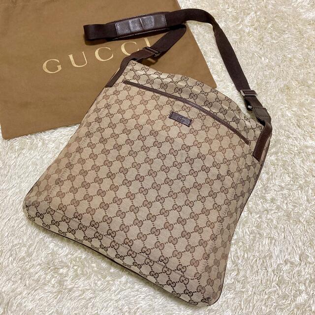 Gucci - 希少✨グッチ 大型ショルダーバッグ GGキャンバス 大容量 斜め