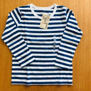 ムジルシリョウヒン(MUJI (無印良品))のPale Blue様☆新品☆無印良品　キッズ長袖ボーダーTシャツ　ブルー　120(Tシャツ/カットソー)