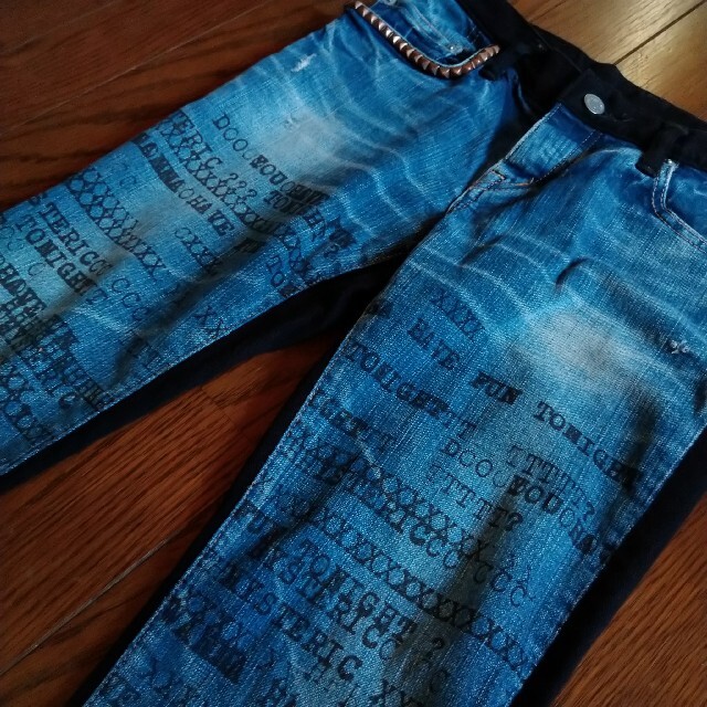 希少:HYSTERIC GLAMOUR LOGO柄 前後切り替えデニムパンツ