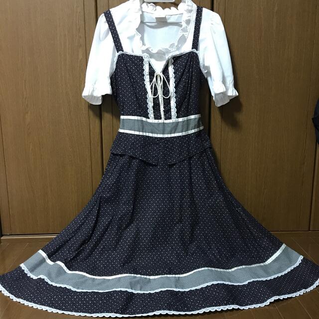 ワンピースGUNNE SAX 花柄エプロンワンピース