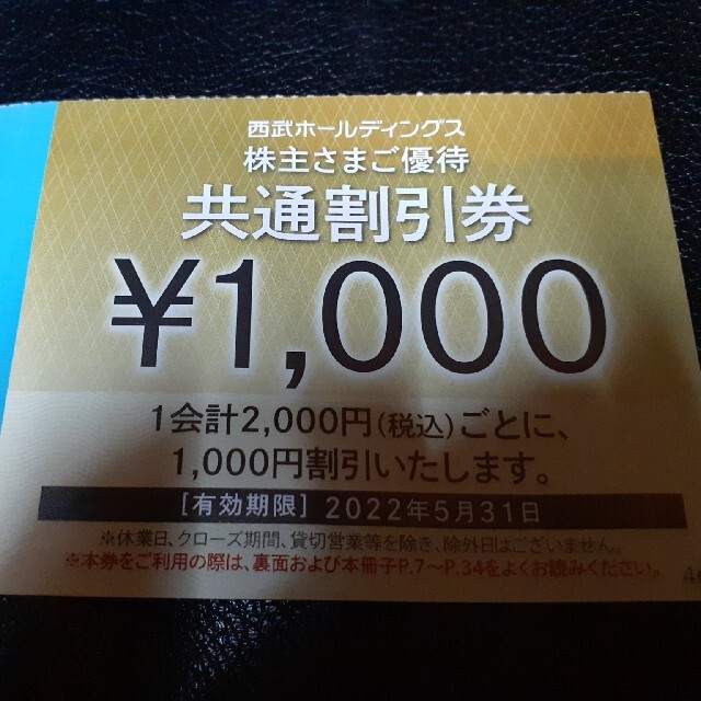 西武ホールディングス株主さまご優待　共通割引券　10枚　5月31日迄有効