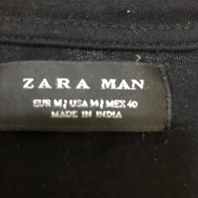 ZARA(ザラ)のZARA ザラ　スカル　刺繍Tシャツ　黒　ブラック　メンズM used 美品 メンズのトップス(Tシャツ/カットソー(半袖/袖なし))の商品写真