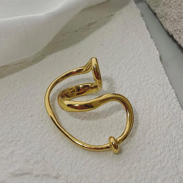 R021 gold deformation ring S925coating レディースのアクセサリー(リング(指輪))の商品写真