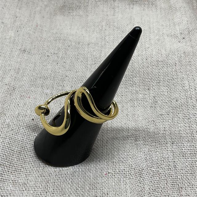 R021 gold deformation ring S925coating レディースのアクセサリー(リング(指輪))の商品写真