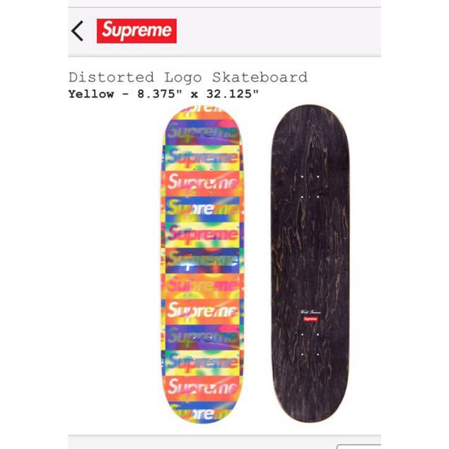 Supreme(シュプリーム)のSupreme Distorted logo skateboard Yellow スポーツ/アウトドアのスポーツ/アウトドア その他(スケートボード)の商品写真