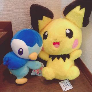 ポケモン(ポケモン)の新品未使用タグ付き　ポケモン　ポッチャマ　ピチュー　ぬいぐるみ　２点セット(キャラクターグッズ)