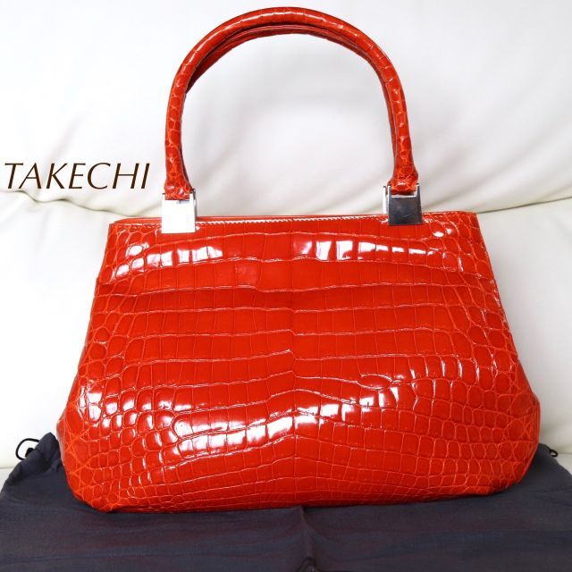 TAKECHI 武知 シャイニングクロコダイルバッグ シャイニング加工