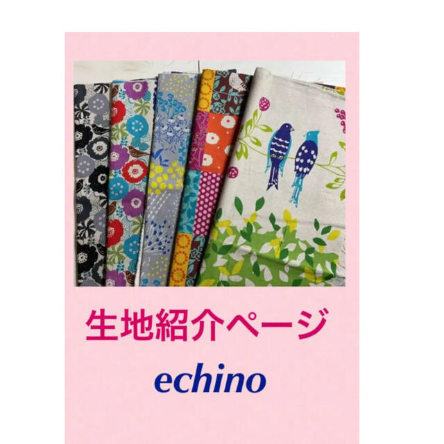 一部予約!】 echino 生地紹介ページです。 バッグ トートバッグ、サブバッグ☆エチノ