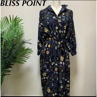 ブリスポイント(BLISS POINT)の【美品】BLISS POINT 花柄 ロングシャツワンピース(ロングワンピース/マキシワンピース)