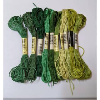 刺繍糸 緑系セット④(生地/糸)