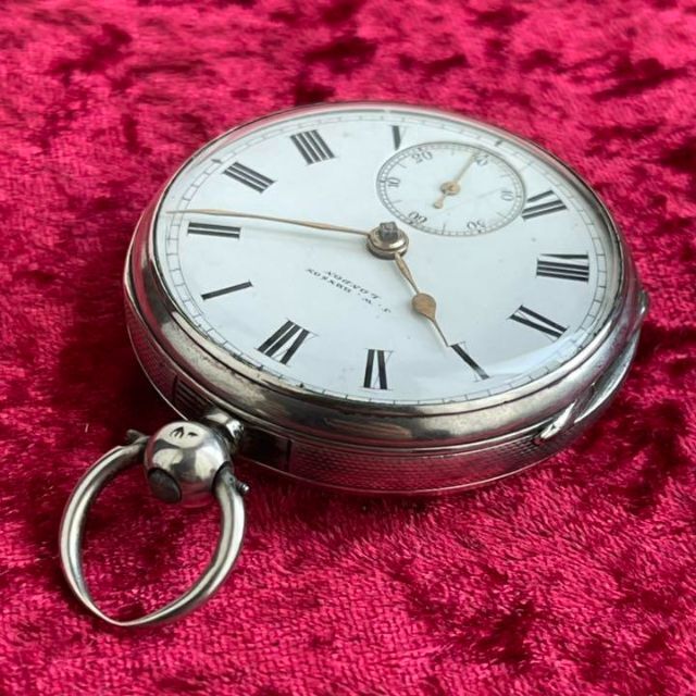 【女王様のお気に入り!銀無垢1879年J.W.ベンソン懐中時計】OH済/鍵巻き メンズの時計(その他)の商品写真
