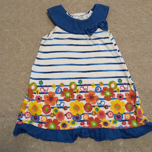 ベルメゾン(ベルメゾン)のボーダーワンピース90 キッズ/ベビー/マタニティのキッズ服女の子用(90cm~)(ワンピース)の商品写真