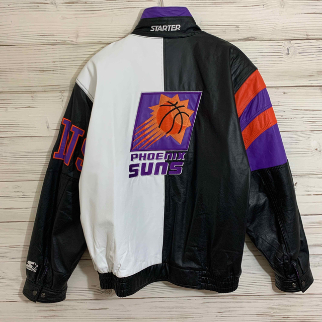 STARTER(スターター)のNBA フェニックスサンズ レザージャケット XL 美品 メンズのジャケット/アウター(レザージャケット)の商品写真