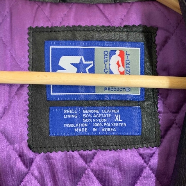 STARTER(スターター)のNBA フェニックスサンズ レザージャケット XL 美品 メンズのジャケット/アウター(レザージャケット)の商品写真