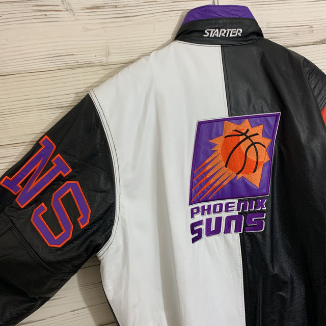 STARTER(スターター)のNBA フェニックスサンズ レザージャケット XL 美品 メンズのジャケット/アウター(レザージャケット)の商品写真