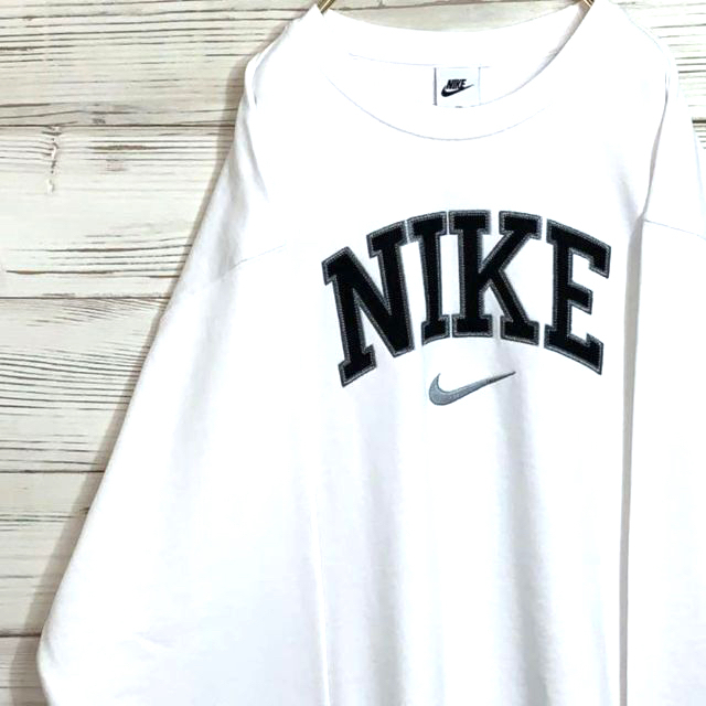 【レアデザイン】ナイキ NIKE 刺繍 アーチロゴ スウェット パーカー