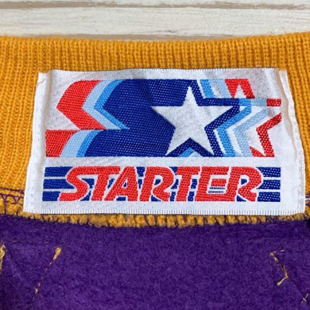 NBA レイカーズ スウェット 刺繍ロゴ 紫 黄 XL スターター製 90's