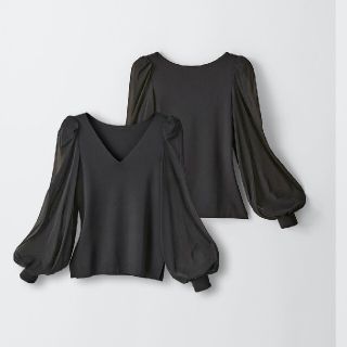 フォクシー(FOXEY)のDAISY LIN❤40【Knit Top Viola II】ブラックブラック(シャツ/ブラウス(長袖/七分))