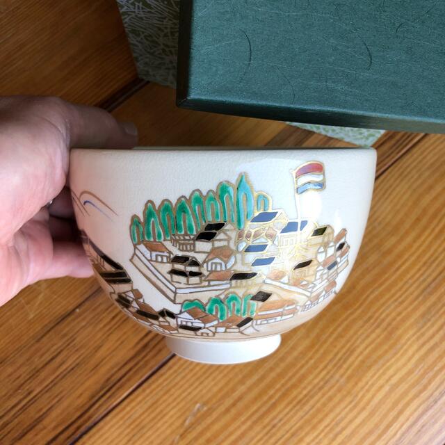 抹茶茶碗 利昇窯 長崎出島絵 4