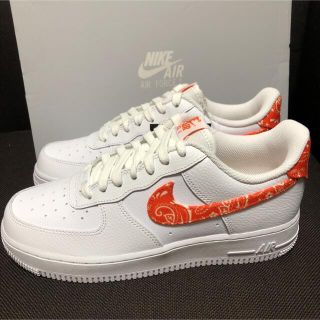 ナイキ(NIKE)の25cm NIKE エアフォース1 オレンジ ペイズリー(スニーカー)