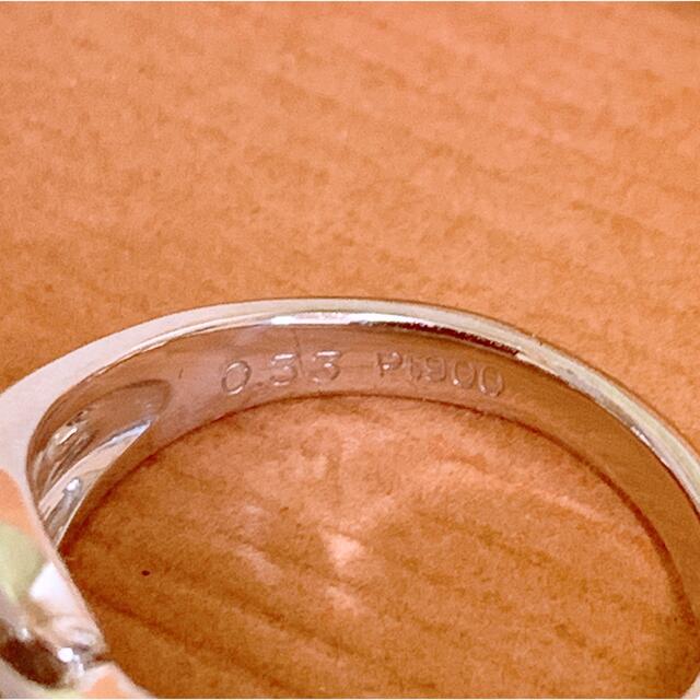 照り照り❗️約7.4g❣️D0.33CT✨リーフ プラチナダイヤダイヤリング