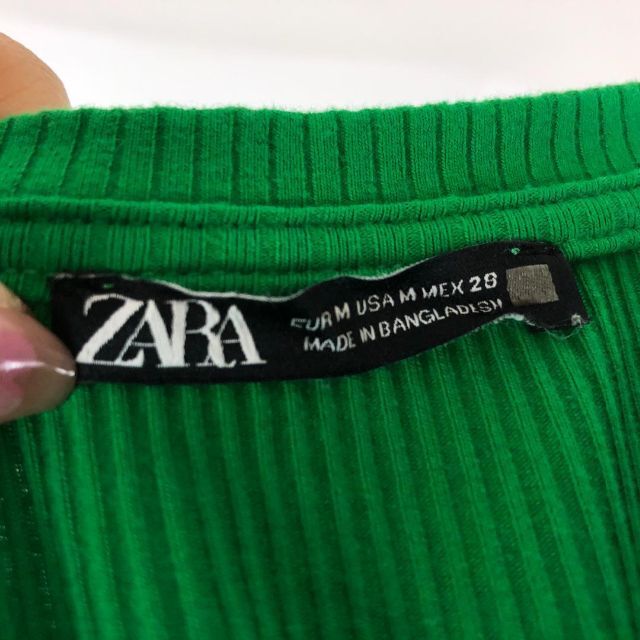 ZARA(ザラ)の2専用　ZARA リブニット ワンピース ロング グリーン ノースリーブ フリル レディースのワンピース(ロングワンピース/マキシワンピース)の商品写真
