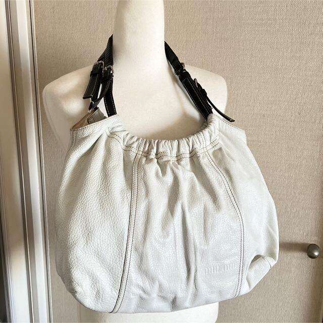 ミュウミュウ MIU MIU ショルダーバッグ ホワイト 白 【未使用品