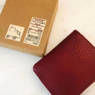 ムジルシリョウヒン(MUJI (無印良品))の【新品】MUJI ヌメシュリンク革 Ｌファスナーカード小銭入れ　(コインケース/小銭入れ)