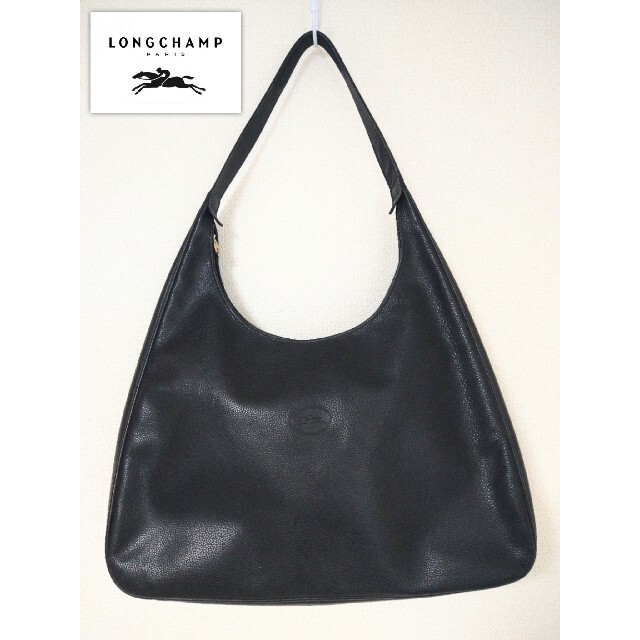 Longchamp ロンシャン レザー ワンショルダーバッグ ハンドバッグ 黒