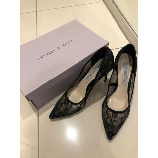 チャールズアンドキース(Charles and Keith)のチャールズアンドキース　レーススティレット パンプス (ハイヒール/パンプス)