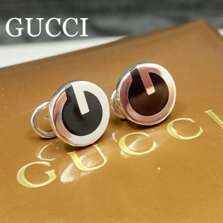 グッチ(Gucci)の新品仕上 廃盤 希少 グッチ ポスト付 ピアス イヤリング ブラック シルバー (ピアス)