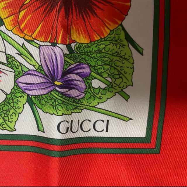 GUCCI スカーフ　シルク　大判 ヴィンテージ タグ付