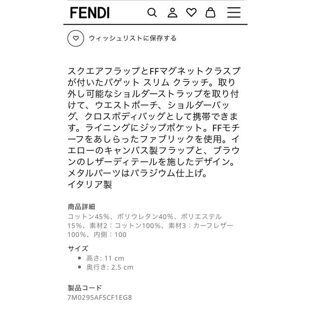 FENDI(フェンディ)のFENDI バック.正規品.美品.未使用品 レディースのバッグ(ショルダーバッグ)の商品写真