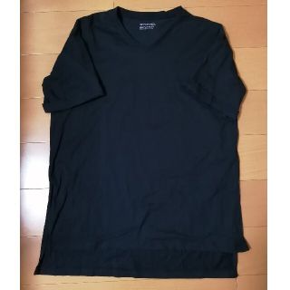 サマンサモスモス(SM2)のSamansa Mos2 blue◆オーガニックコットンチュニックTシャツ◆黒(Tシャツ(半袖/袖なし))