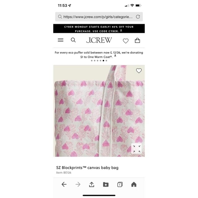 J.Crew(ジェイクルー)のトートバッグ　Sz blockprints × Jcrew  レディースのバッグ(トートバッグ)の商品写真