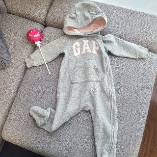 ベビーギャップ(babyGAP)の※こちらは専用です※【GAP 80】ドット　ロンパース　足付き　くま耳(カバーオール)