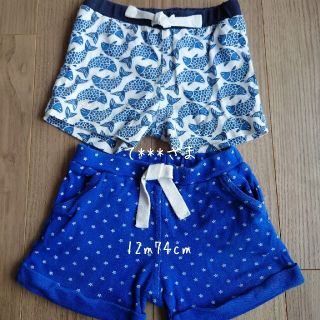 プチバトー(PETIT BATEAU)のプチバトーショートズボン2枚(パンツ)