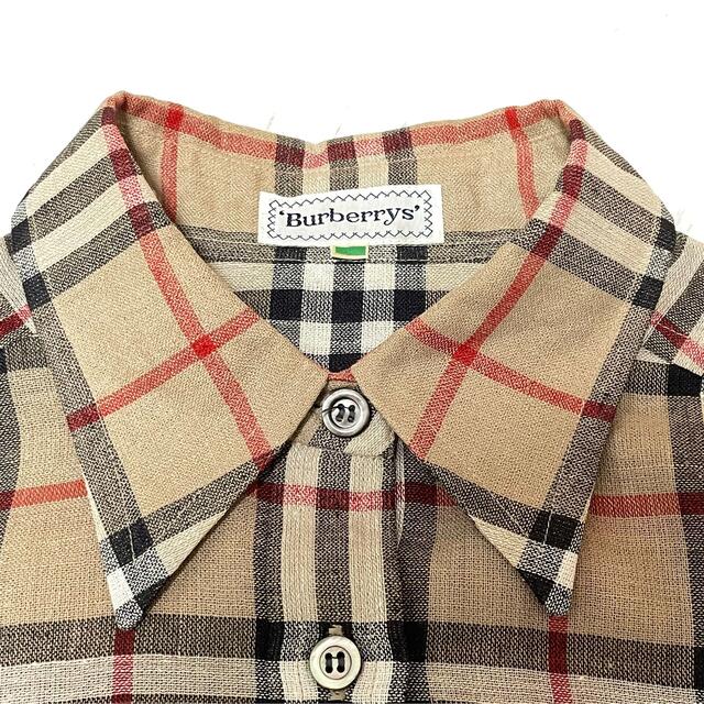 Burberry's リネン　ノバチェック　半袖シャツ　透け感　Mサイズ