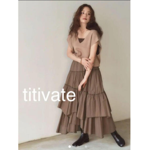 titivate(ティティベイト)のティティベイト　ティアードスカート レディースのスカート(ロングスカート)の商品写真