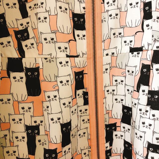 店舗併売品 ポールアンドジョー 猫柄 総柄 ワンピース 猫様 ピンク