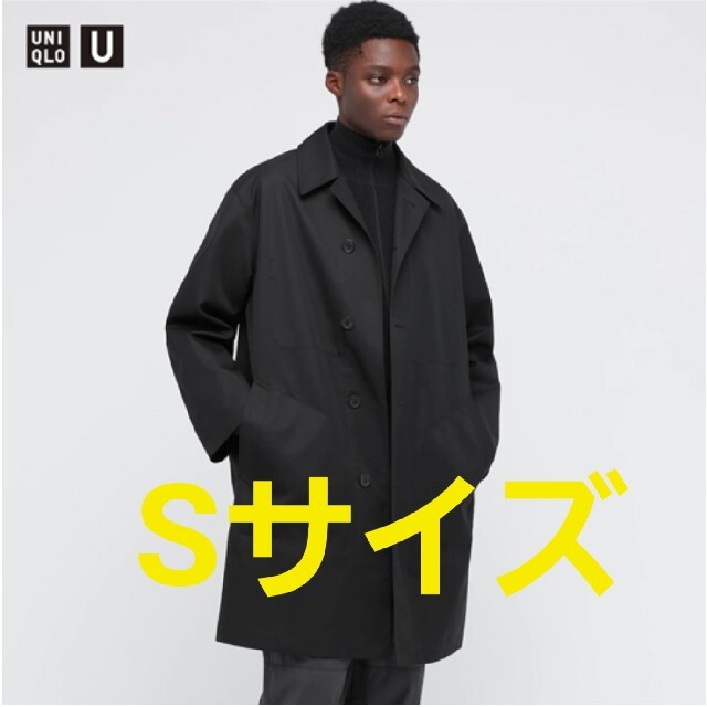 UNIQLO(ユニクロ)のUNIQLO U ステンカラーコート Sサイズ ブラック 黒 メンズのジャケット/アウター(ステンカラーコート)の商品写真