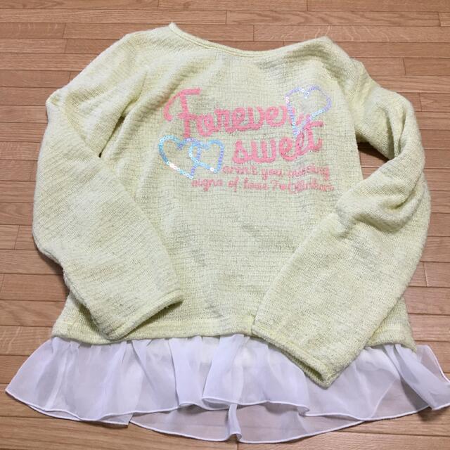 OLLINKARI(オリンカリ)のOLLINKARI  黄緑色の長袖ニット　150 キッズ/ベビー/マタニティのキッズ服女の子用(90cm~)(ニット)の商品写真